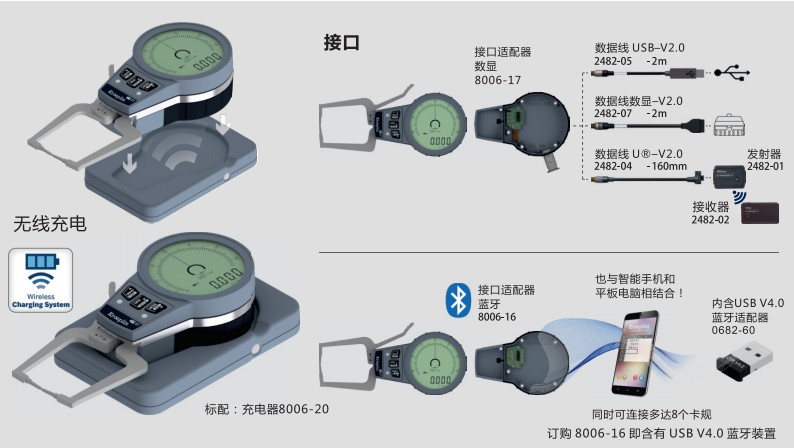 KROEPLIN无线蓝牙传输内径卡规G005